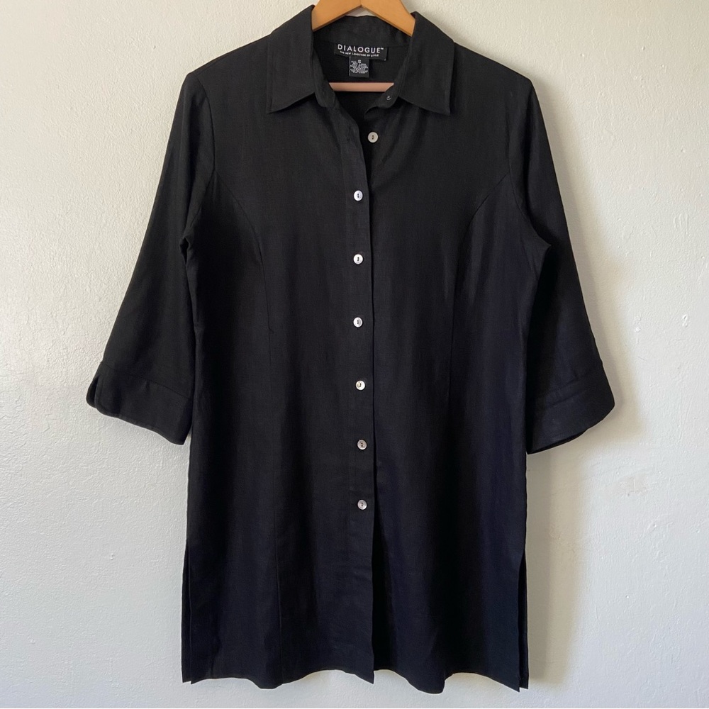 Dialogue Linen Blend Shirt/Tunic Dress